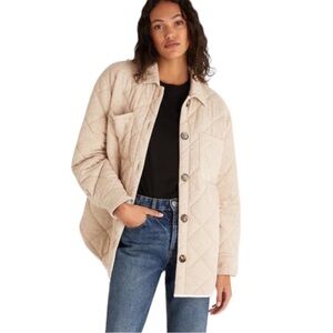 Z Supply Maya Quilted Shacket in Tan - Size Small